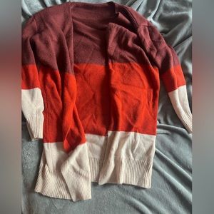 Orange- Burgundy Cardigan